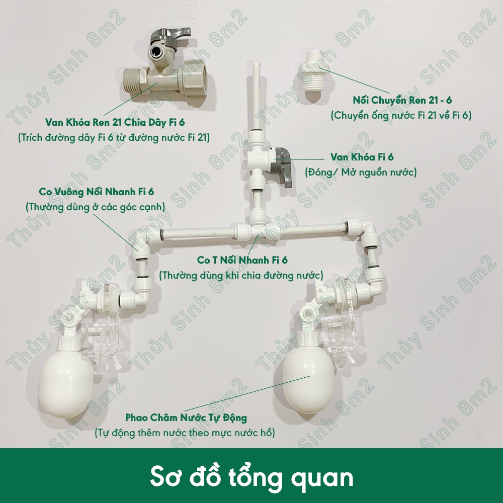 Bộ Phao Châm Nước Tự Động Cho Hồ Cá Tép Thủy Sinh - 8m2