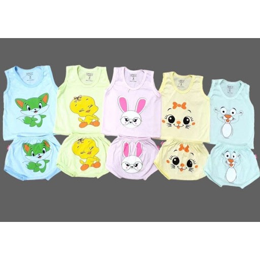 Sỉ 5 bộ sát nách họa tiết, hoạt hình cho con