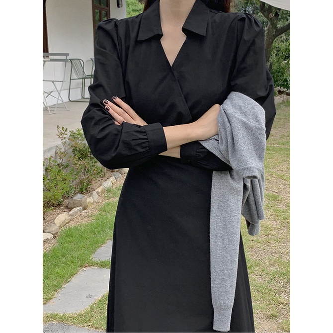 Rập Giấy 30109 - Đầm midi chéo ngực, lưng thun