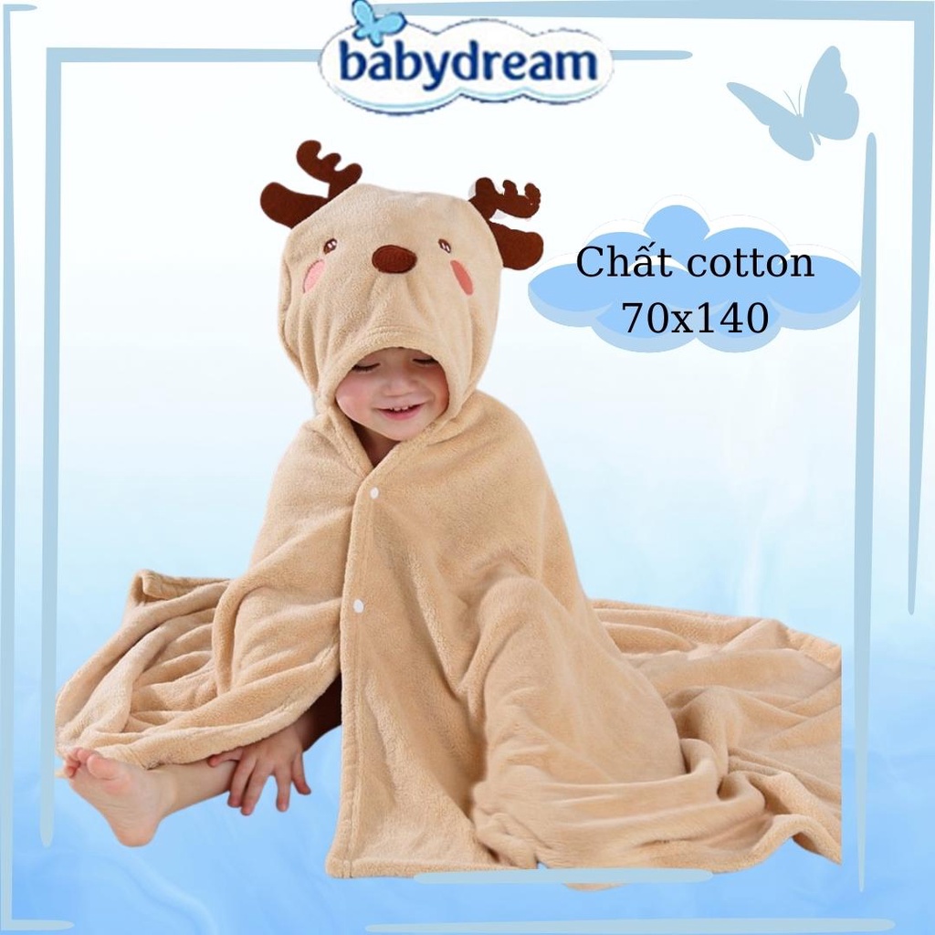 Áo choàng tắm cho bé,khăn tắm có mũ hàn quốc cho bé – BabyDreams