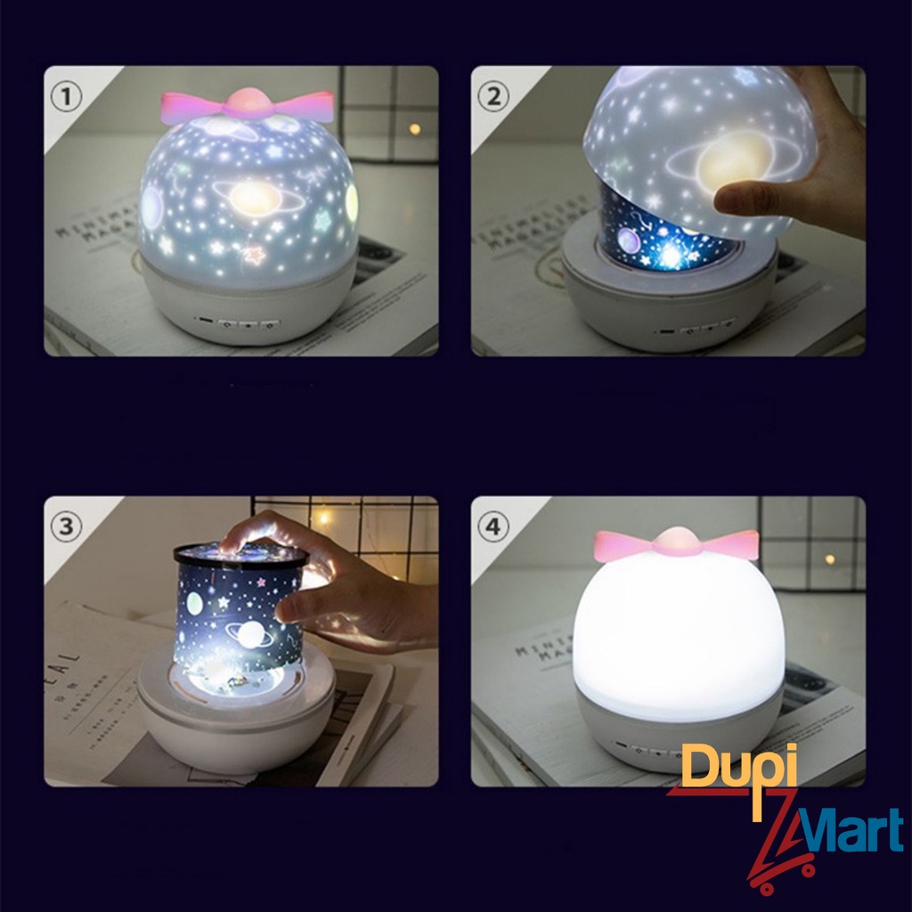 Đèn Ngủ Chiếu Sao Vũ Trụ, Cổ Tích, Đại Dương, Sinh Nhật, Giáng Sinh - Đèn LED 3D Xoay Tự Động Lãng Mạn