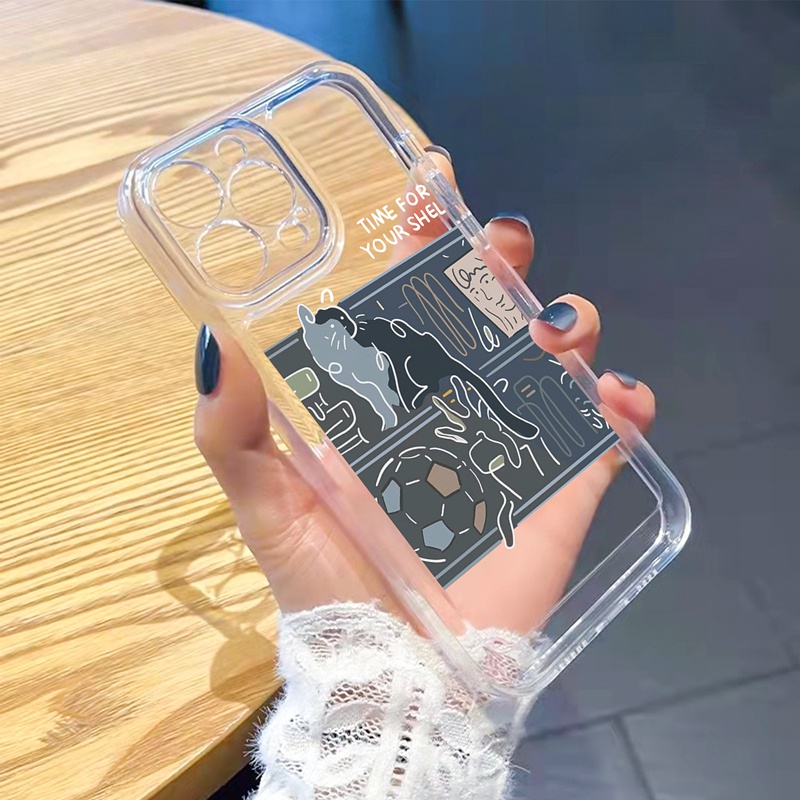Ốp lưng iphone Ốp điện thoại Suntaiho mềm hình mèo + kệ thích hợp cho iphone 11 pro max / 13 12 pro / xs max iphone xr xs 8 7 plus