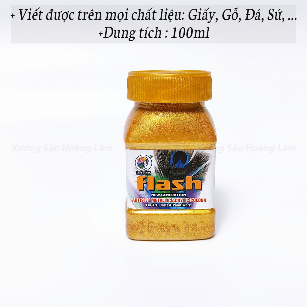 Màu nhũ vàng 100ml viết vẽ Thư pháp trên Dừa Dưa hấu trưng Tết