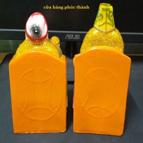 Thần tài ông địa ghế rồng màu