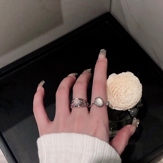 Nhẫn bạc DODDER đính đá opal thời trang cho nữ