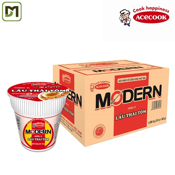 Freeship từ 99k - Thùng 24 ly mì Morden Hảo Hảo Lẩu Thái Tôm - Hãng phân phối