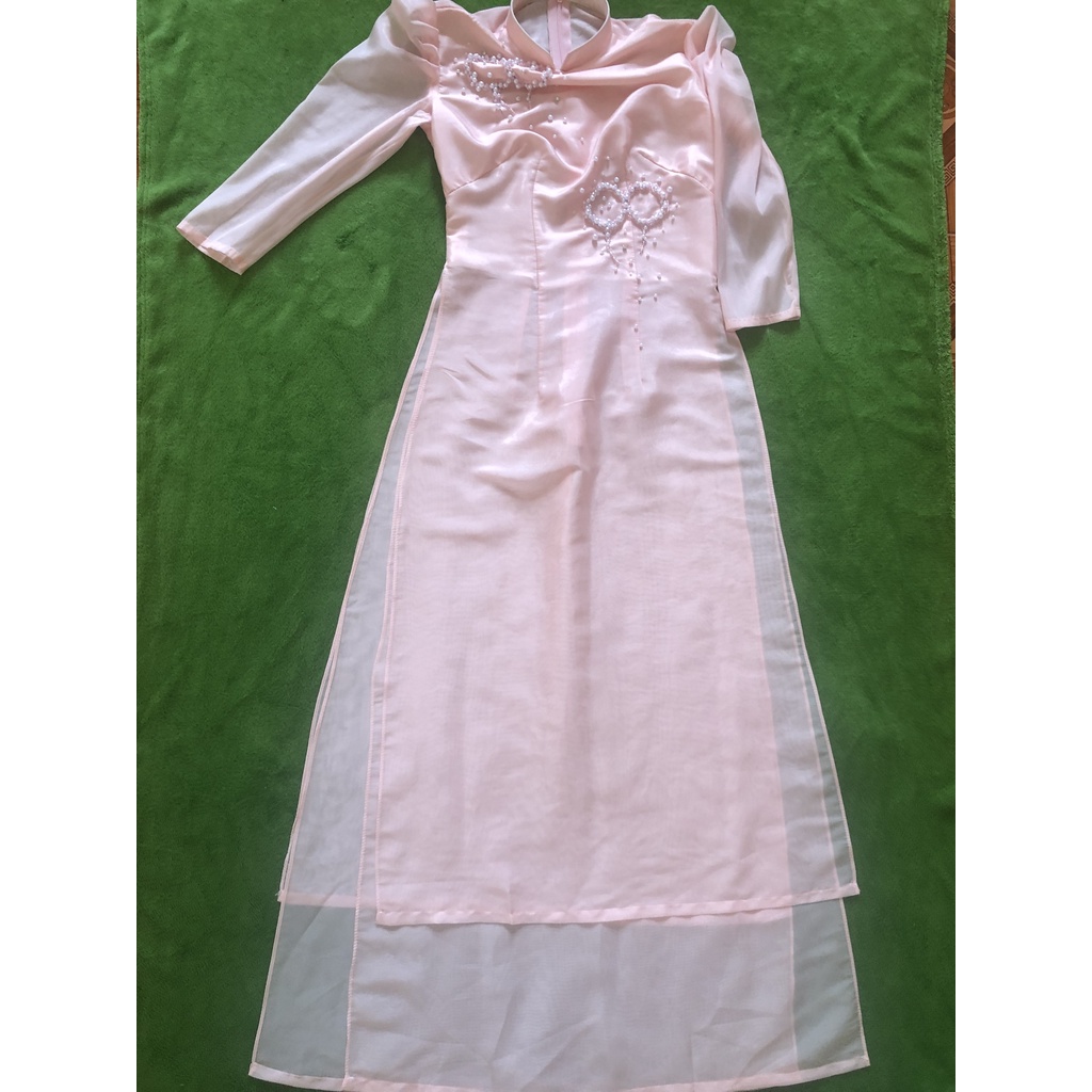 Áo Dài Cách Tân Thanh Thanh Mita Cổ 3 Phân Đính Cườm Trẻ Trung Sang Trọng