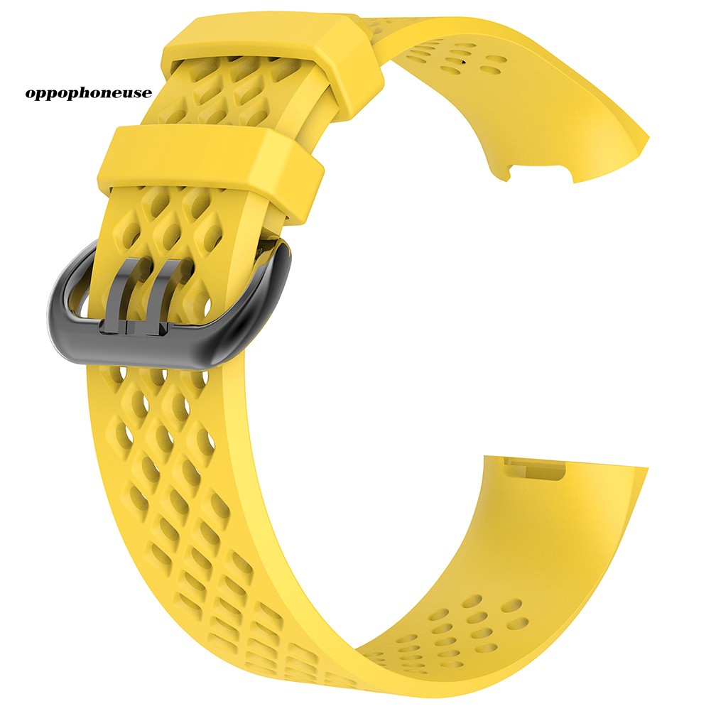 【OPHE】Replacement Soft Silicone Breathable Watch Band Wrist Strap for Fitbit Charge 3