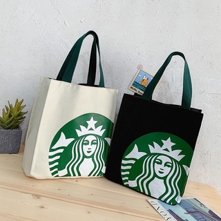 Túi đựng hộp cơm trưa bằng vải canvas in hình Starbuck dễ thương phong cách Nhật Bản