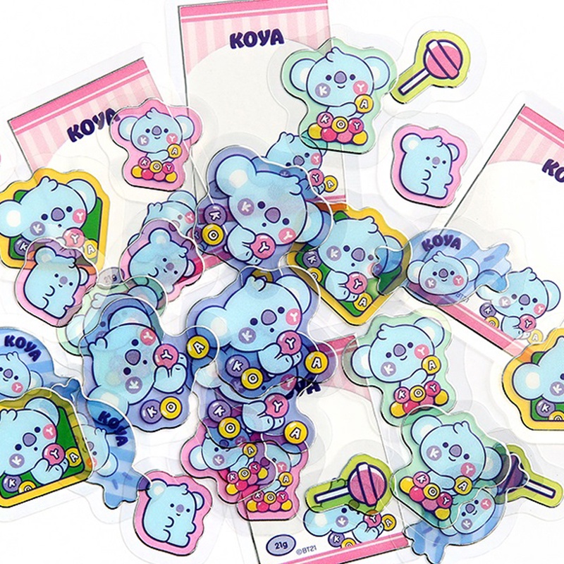 BTS BT21 Baby Flakes Sticker Pack Jelly Candy Monopoly Official Goods