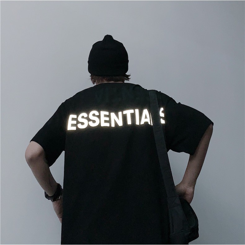 Áo thun phản quang form rộng EST FOG tay lỡ hai màu trắng đen basic tee phông oversize local brand essentials
