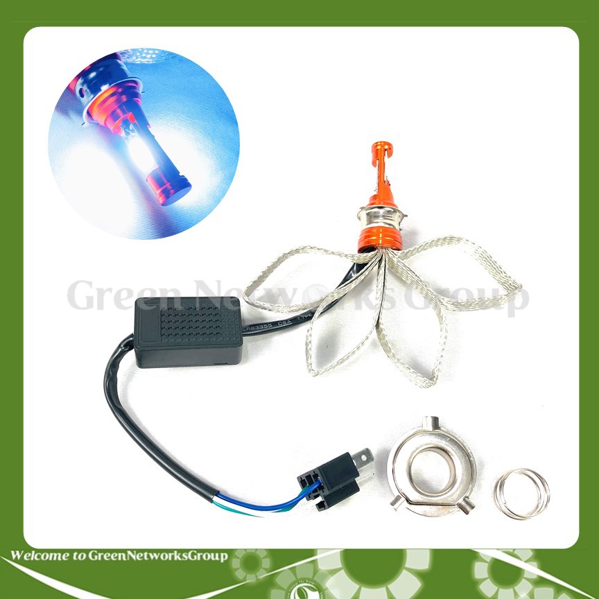 Đèn Led râu tản nhiệt chân H4 2 tim 20W Greennetworks