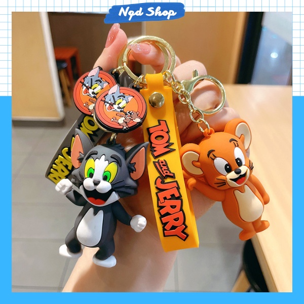 Móc chìa khoá xe máy Tom và Jerry dễ thương, móc treo chìa khoá ô tô phong cách trẻ trung hot trend Tik Tok