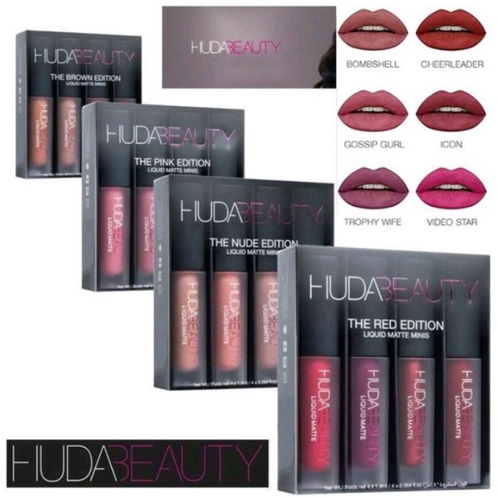 ! Bộ 4 Son Môi HUDA BEAUTY MINI 4 Trong 1