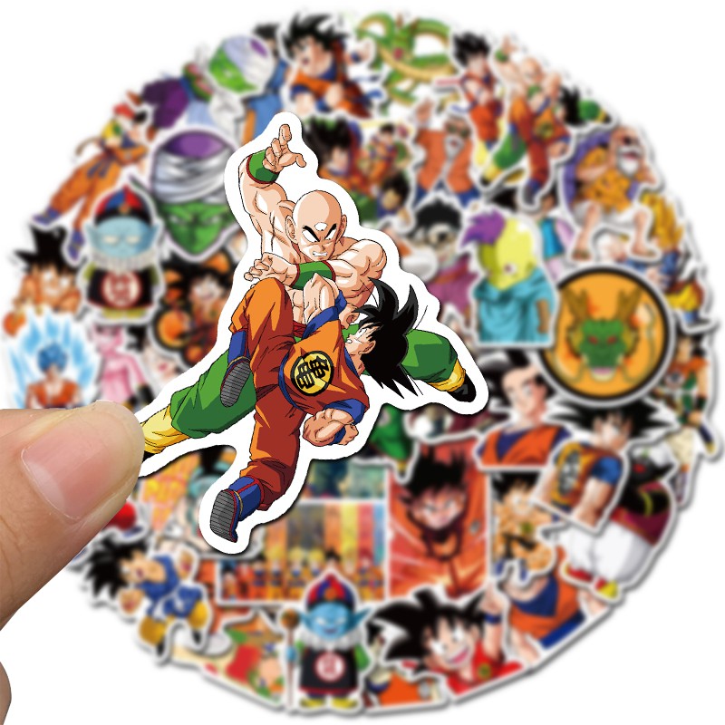 Set 50 Miếng Dán Chống Thấm Nước Hình Nhân Vật Phim Hoạt Hình Dragon Ball