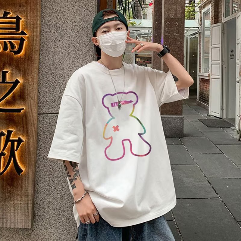 Áo Thun Nam Tay Ngắn Cổ Tròn Dáng Rộng Bằng Cotton Thời Trang Mùa Hè Kiểu Mới Cỡ S-3XL