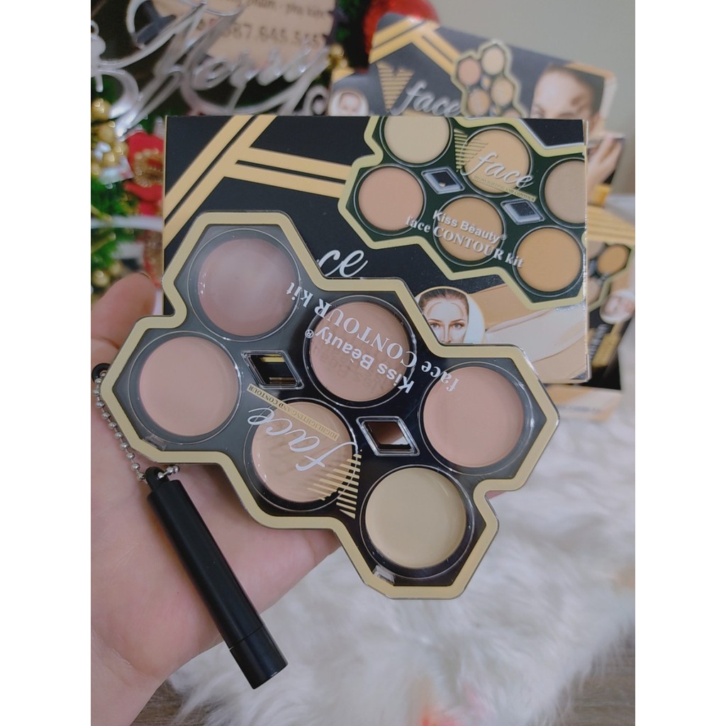 Phấn tạo khối 6 ô kèm chổi Kiss | BigBuy360 - bigbuy360.vn