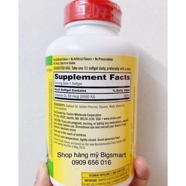 Viên Uống KIRKLAND EXTRA STRENGTH D3 50mcg shopnguyenanh88