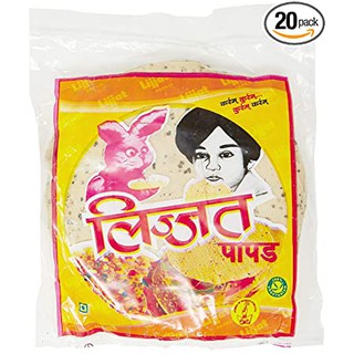 Bánh xốp mỏng Papad 200g Lijjat Black Pepper Udad Papad 200g