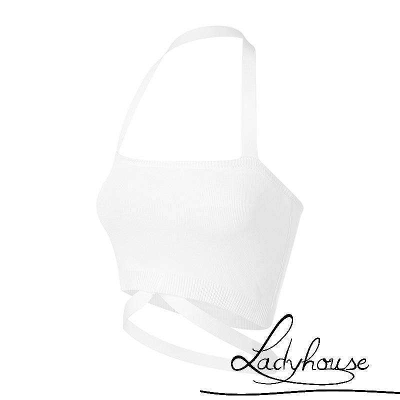 Áo Croptop Hai Dây Màu Trơn Thời Trang Mùa Hè Màu Trắng/Đen Cho Nữ