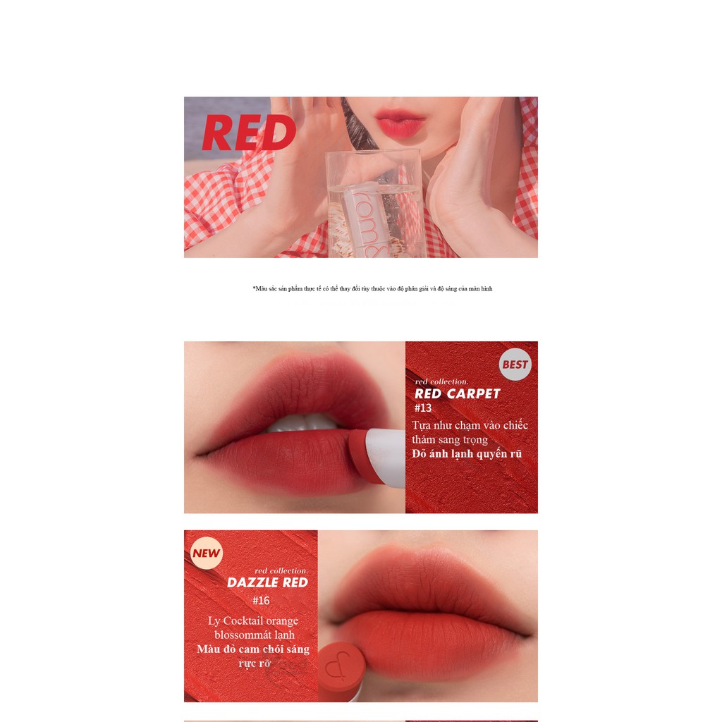 Son thỏi lì, nhẹ môi và siêu xinh rom&nd ZERO MATTE LIPSTICK HOT mới T7/2020 | BigBuy360 - bigbuy360.vn