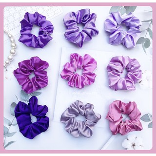 [Ảnh thật]CỘT TÓC VẢI SCRUNCHIES LỤA SATIN TÔNG TÍM SANG TRỌNG-THỜI TRANG HÀN QUỐC NỮ PHỤ KIỆN GIÁ RẺ ĐẸP