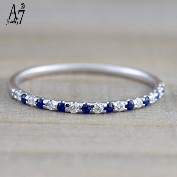 Nhẫn bạc S925 đính đá sapphire kiểu dáng mới độc đáo