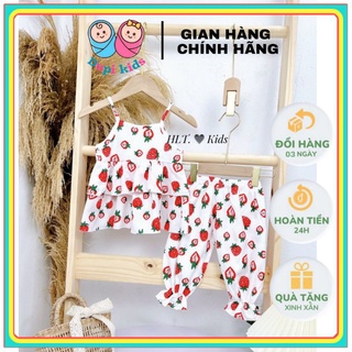 Bộ đồ bé gái, bộ 2 dây quần dài cho bé gái mặc đi chơi, đi biển siêu xinh, chất liệu đũi mềm mát Dupi 08047