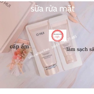 Sữa Rửa Mặt Ohui Hồng làm sạch sâu cấp ẩm dịu nhẹ Cleansing Foam 200ml+100ml