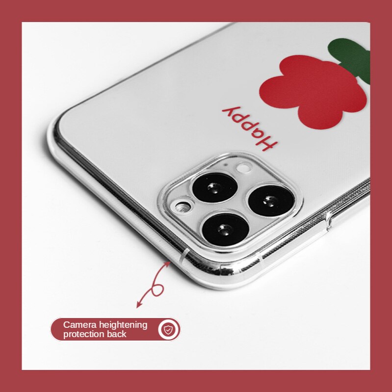 Ốp Lưng Khung Mềm Trong Suốt In Hình Hoa Đơn Giản Cho Iphone 12 / 11 Pro Max / Xs Max / Xr / 8 Plus / 7 Plus / 6s / 6