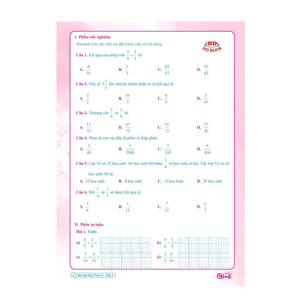 Sách - Bài tập tuần TOÁN lớp 5 - Tập 1