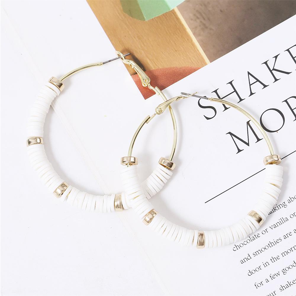 Bông Tai Tròn Mềm Mại Hình Chữ C Nhiều Màu Phong Cách Bohemian Dành Cho Nữ