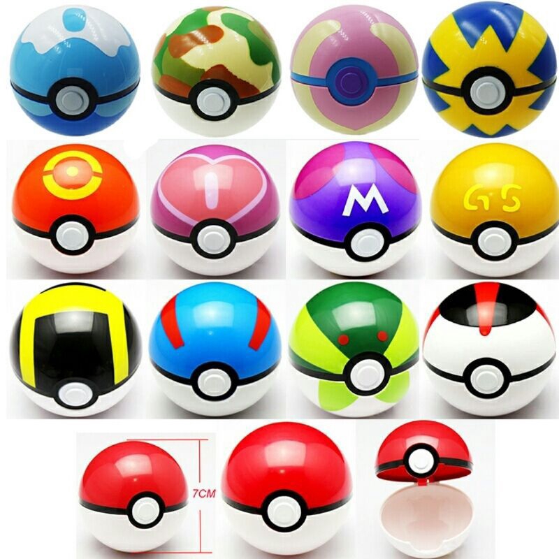 Quả bóng pokemon đồ chơi bằng nhựa 7cm với 13 kiểu khác nhau