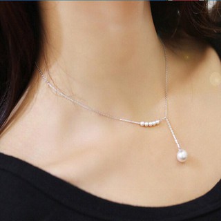 Dây chuyền hợp kim xâu hạt ngọc trai giả thanh lịch, tinh tế phong cách nhẹ nhàng
