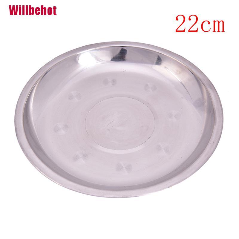 Đĩa tròn 14-26Cm bằng thép không gỉ dùng để đựng thức ăn khi đi cắm trại