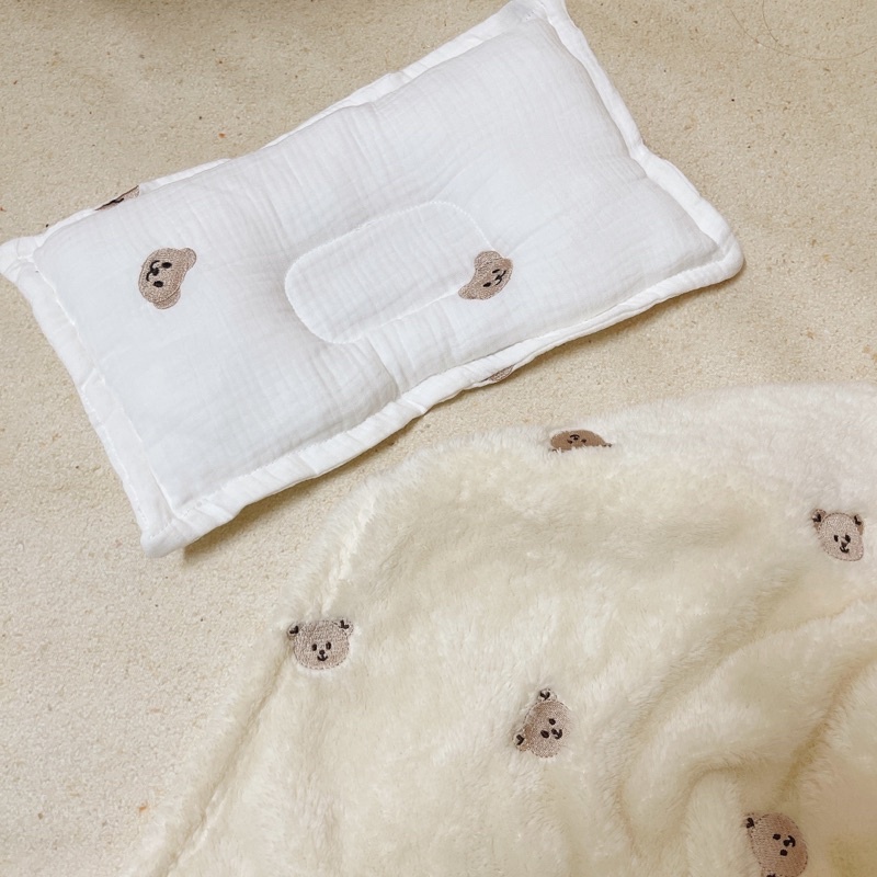 Gối bông thêu thoáng khí cho bé sơ sinh shop bố bống