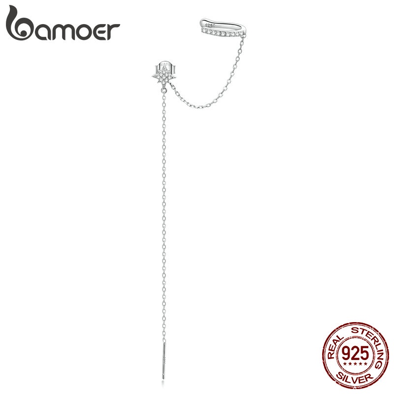 Bông tai BAMOER Bạc 925 hình ngôi sao thời trang