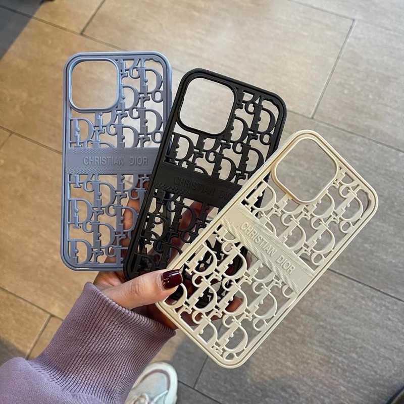 ốp lưng IPHONE DI.OR LƯỚI RỖNG MÀU ĐEN/BE