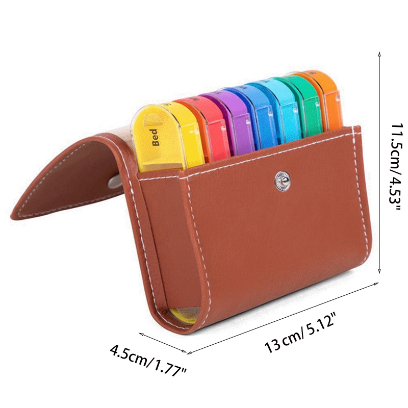 Hộp Đựng Thuốc 7 Ngày Bằng Da Vitamin Tiện Dụng Khi Đi Du Lịch