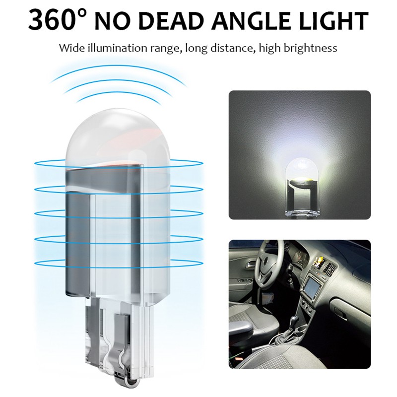Set 2 Bóng Đèn LED Ánh Sáng Trắng / Xanh Dương 3000K 6000K W5W 194 T10 Chuyên Dụng Cho Xe Hơi