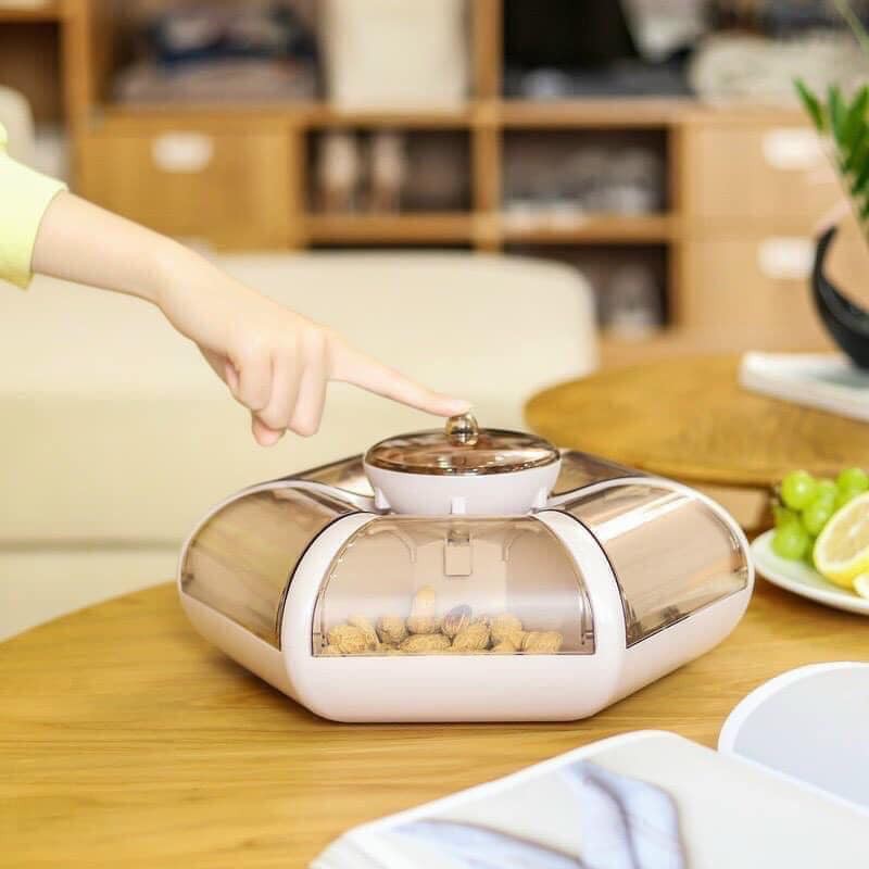 Khay đựng bánh kẹo mứt tết hình hoa sen cao cấp