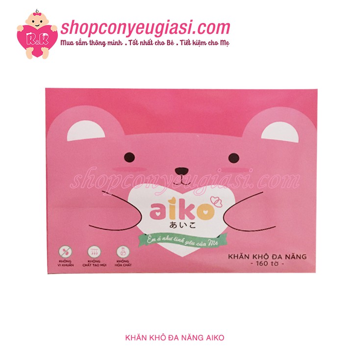 Khăn Vải Khô Đa Năng Aiko 160 tờ/hộp