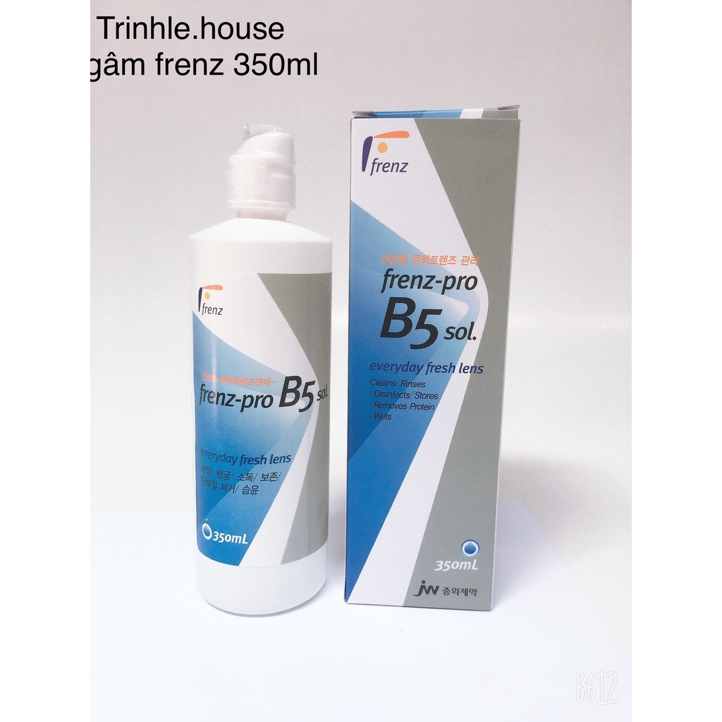 Nước ngâm lens Frenz pro B5 350ml- dụng dịch ngâm rửa kính áp tròng Hàn Quốc.date 2025