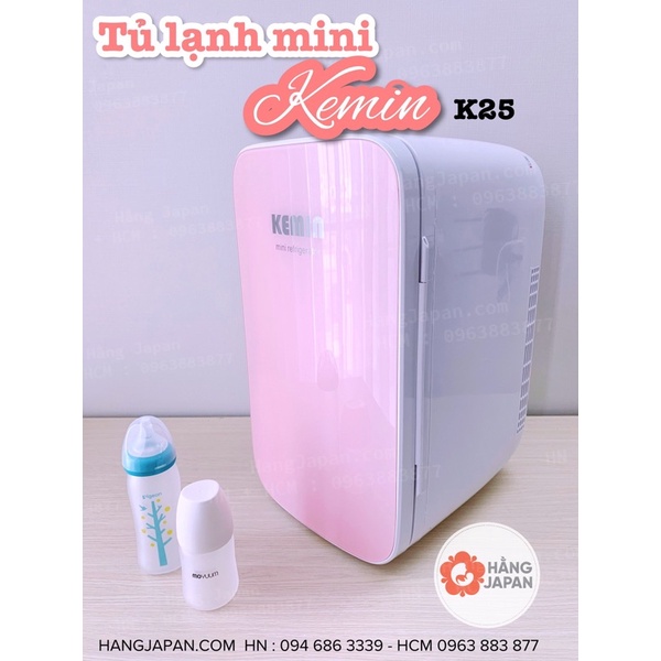 Tủ lạnh mini Kemin K25 điều chỉnh nhiệt độ 2 chiều màu hồng 25L