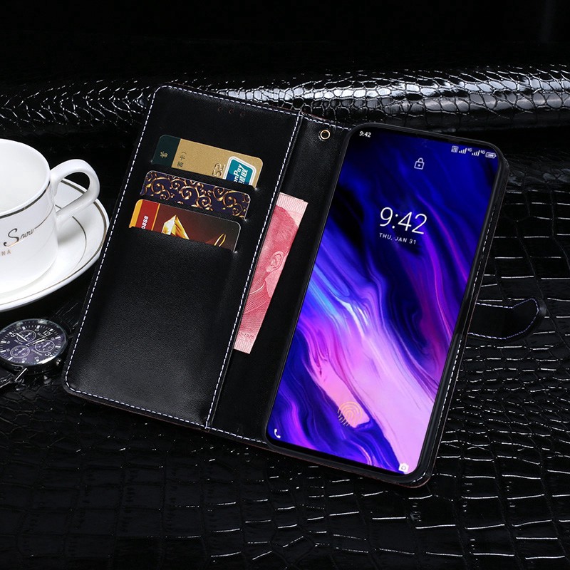 Umidigi S5 Pro Ốp lưng điện thoại di động da cá sấu hoa văn da cá sấu Ví mỏng Giá đỡ thẻ