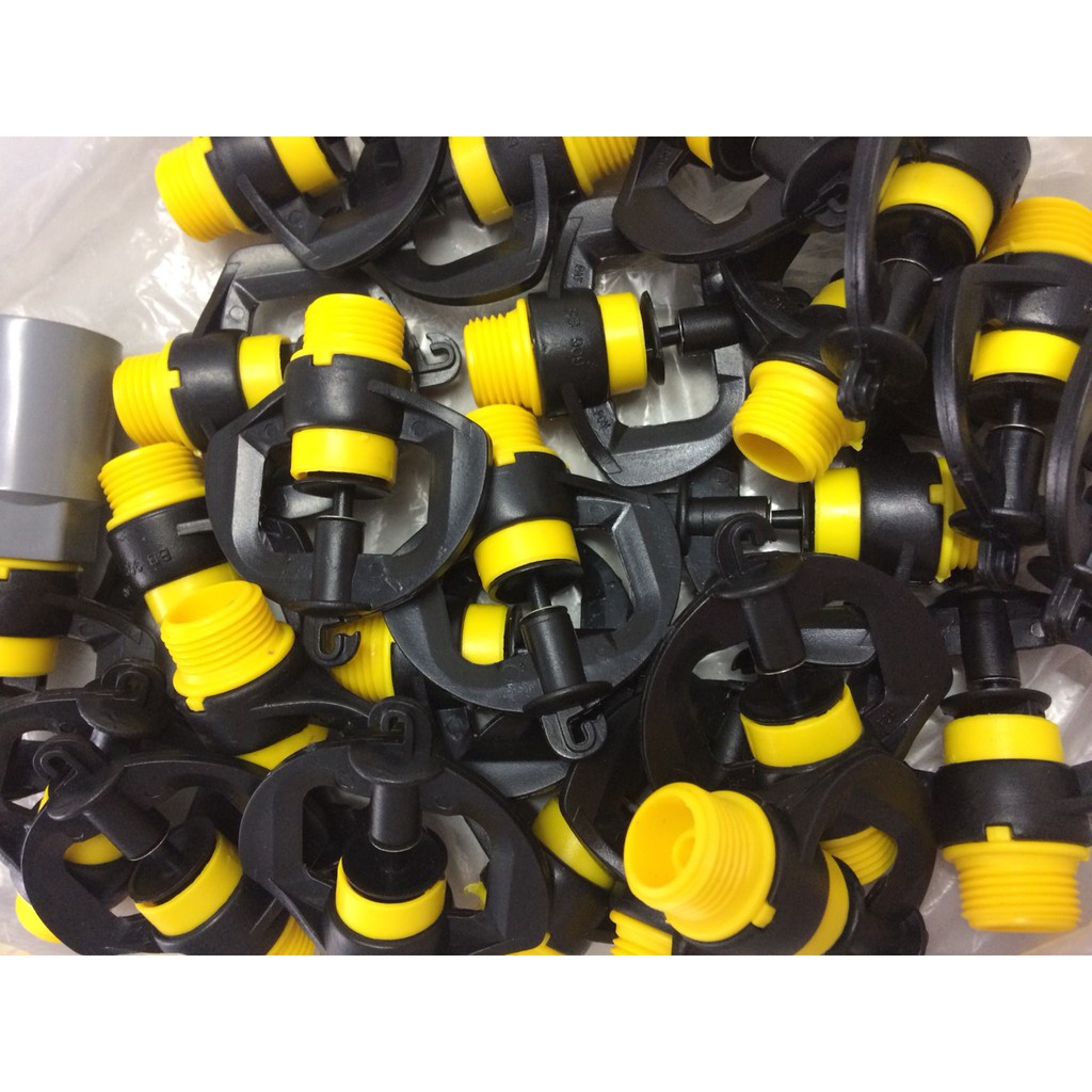 Bộ 20 béc tưới cây phun mưa góc quay 360 độ BB909 ren ngoài 17mm mỗi bộ gồm 01 béc bb909 + 01 RT17 1 đầu dán ống 21