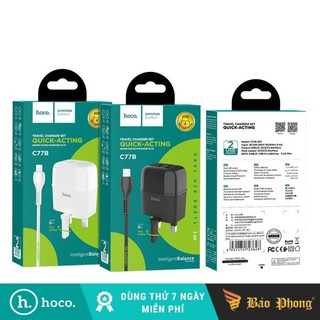 Bộ sạc nhanh iPhone HOCO C77 Speedway 2 cổng kèm cáp Lightning