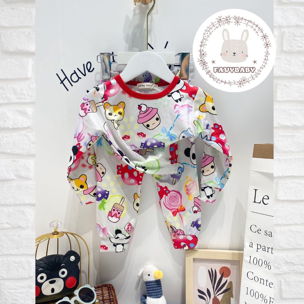 Bộ Dài Tay Cho Bé MINKY MOM Thun 3D Chủ Đề Hoạt Hình Vui Nhộn Bắt Mắt Động Vật Cute Trẻ Em 0 1 2 3 4 5 Tuổi - Favybaby