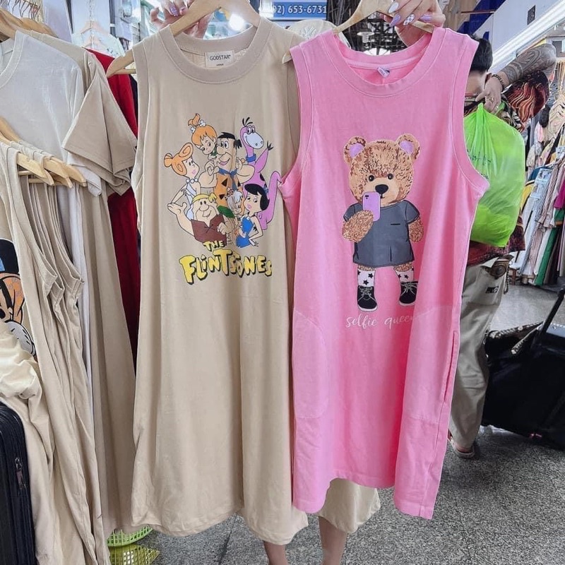 Đầm suông thun  sát nách thái lan