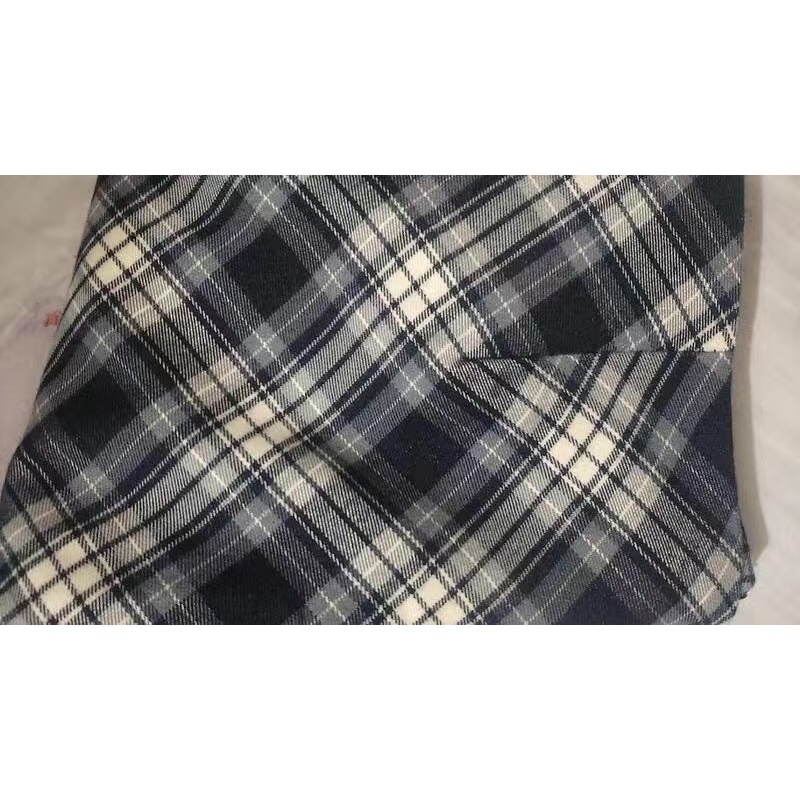 Chân váy kẻ vintage dáng ngắn hàng thu đông